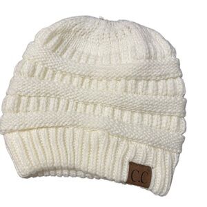 C.C stretchy beanie with bun opening